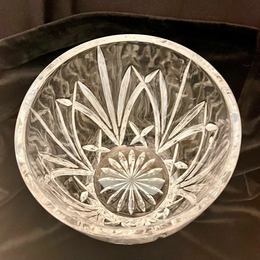 Marquis by Waterford Brookside Cut Crystal Barware Ice Bucket Serving Center Bow